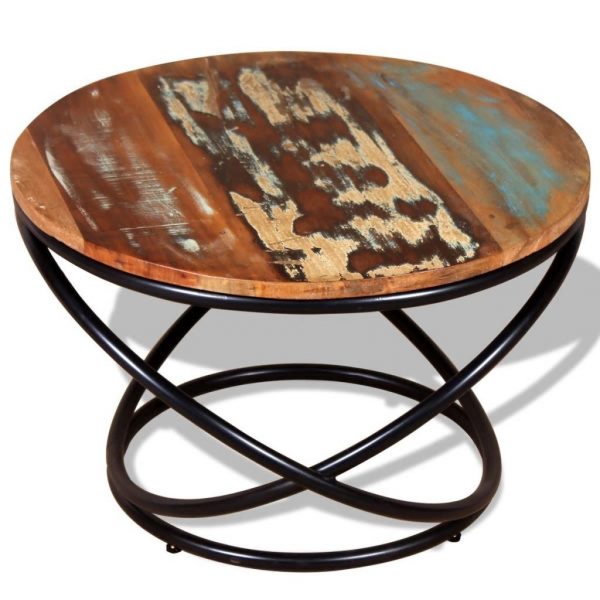
Table basse en bois massif style vintage