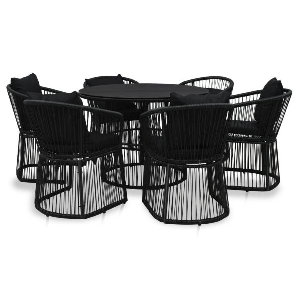 
Meubles de jardin 7 pièces avec coussins en rotin