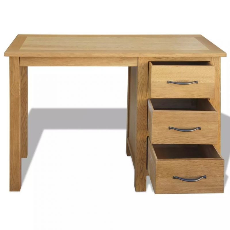Comment choisir les meubles pour votre bureau à domicile? 4 Bureau en bois massif de chêne avec 3 tiroirs