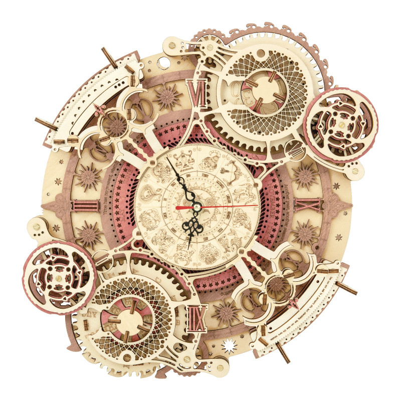 Horloge murale en bois DIY Retro Starry – Design vintage Horloge murale en bois DIY Retro Starry – Design vintage