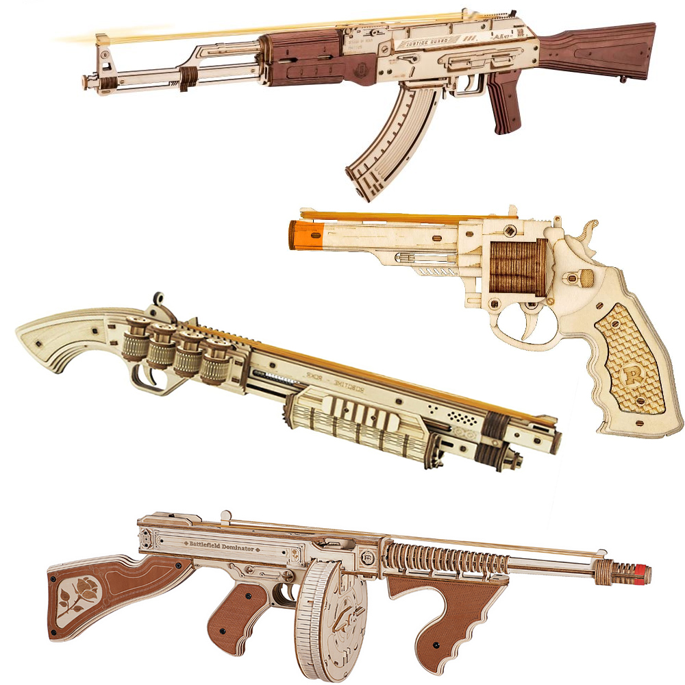 Puzzle en Bois 3D Revolver ROKR – Design Écologique Unique Puzzle en Bois 3D Revolver ROKR – Design Écologique Unique
